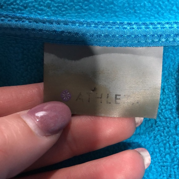 Athleta blue half zip hooded sweatshirt size large - Picture 11 of 13
